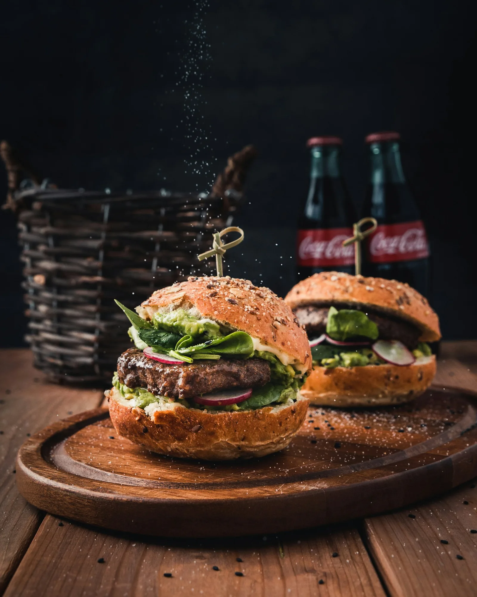 Burger with onion dip